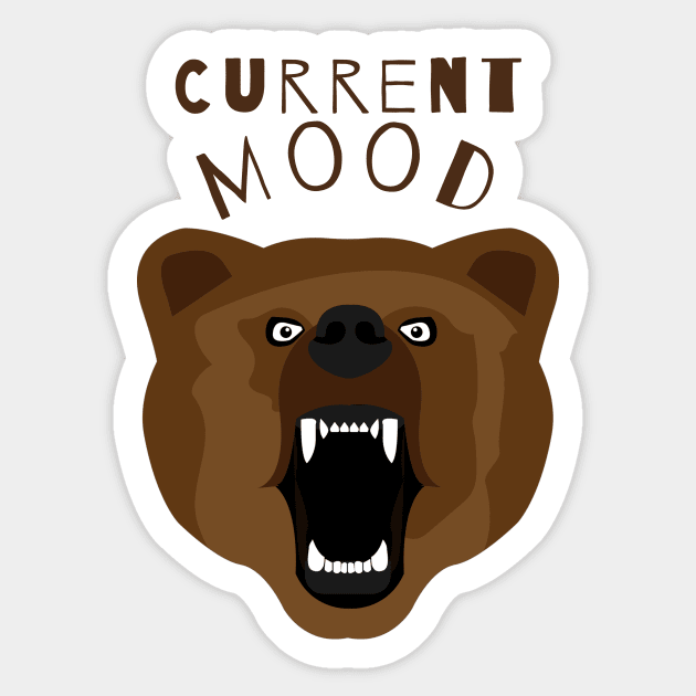 Funny Bear Current Mood Grumpy Gifts Sticker by gillys